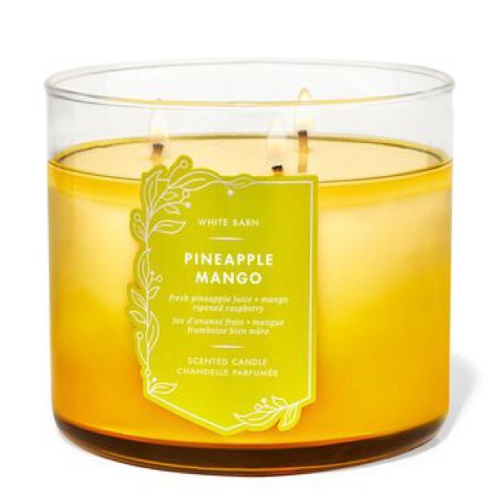 NEW 🆕 Bath & Body Works White Barn Pineapple Mango Candle Vibrant Yellow 14.5 oz